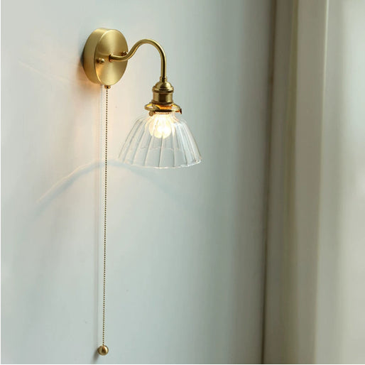 Pumpkin Glass Compact Wall Light / Brass Edison 4W / Type F