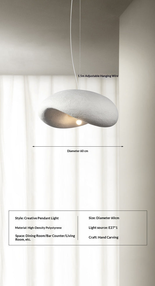 White Carved Wabi-Sabi LED Chandelier / Medium Diameter 60CM / White