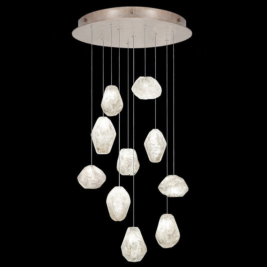 22-Inch Clear Quartz Glass Pendant Light / Gold