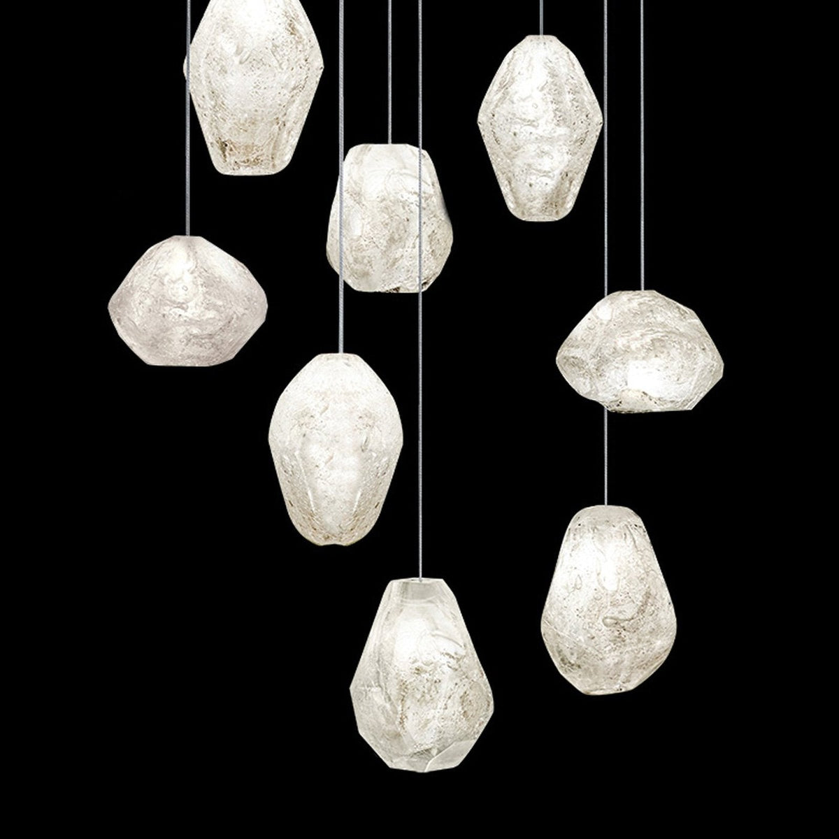 22-Inch Clear Quartz Glass Pendant Light / Silver