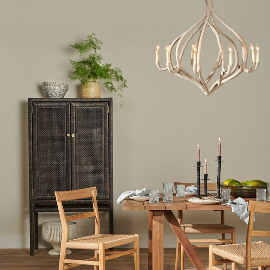38-Inch Grey or White Chandelier / White Gesso