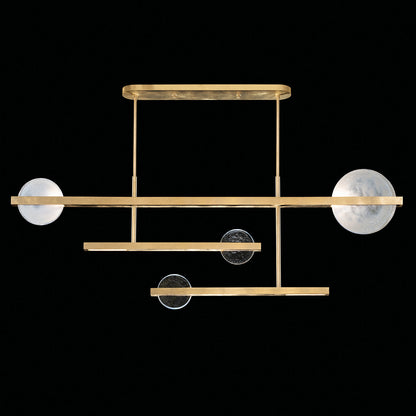 66.5-Inch Sculptural Glass Linear Pendant / Gold
