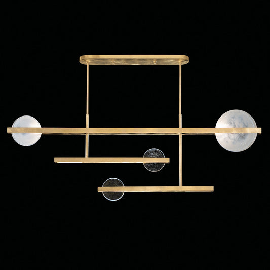 66.5-Inch Sculptural Glass Linear Pendant / Gold
