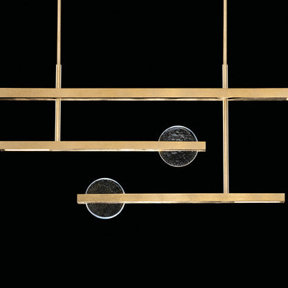 66.5-Inch Sculptural Glass Linear Pendant