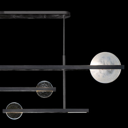 66.5-Inch Sculptural Glass Linear Pendant