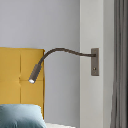 Adjustable Gooseneck LED Reading Wall Light / W 13.8″ x H 4.7″ / Brushed Bronze / Warm Light