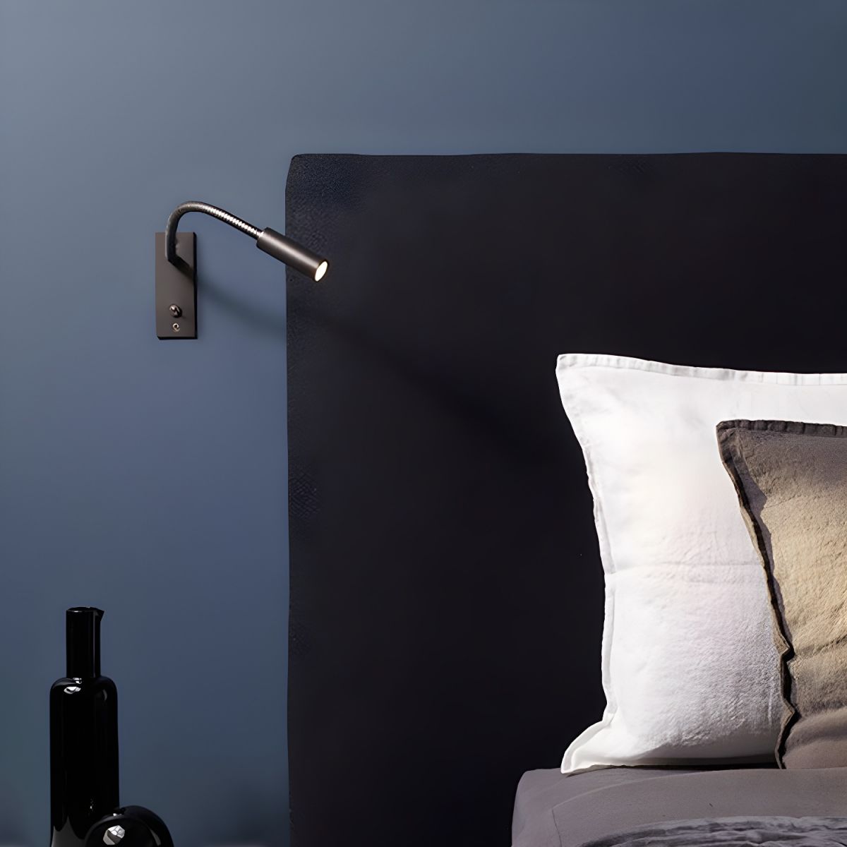 Adjustable Gooseneck LED Reading Wall Light / W 13.8″ x H 4.7″ Set of 2 / Brushed Bronze / Warm Light