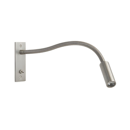 Adjustable Gooseneck LED Reading Wall Light / W 13.8″ x H 4.7″ Set of 2 / Sand Nickel / Warm Light