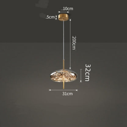 Amber or Smoke Glass Pendant Light