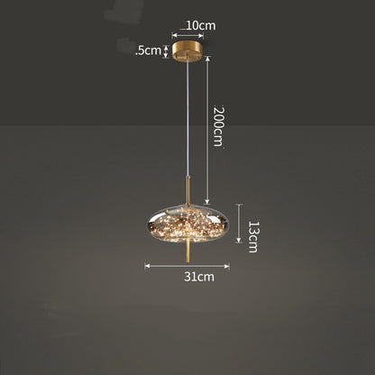 Amber or Smoke Glass Pendant Light / Amber / A