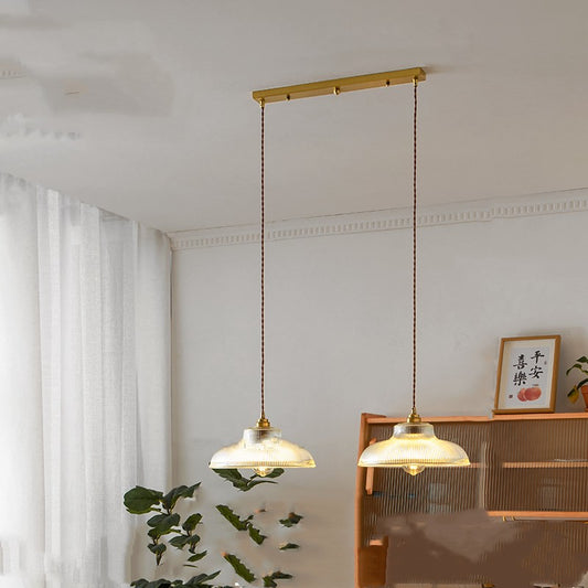 Brass Glass Japanese Pendant Light / StyleC / Double head