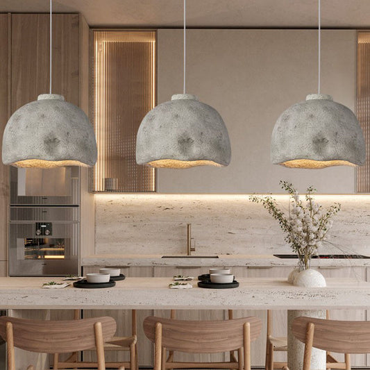 Coarse Pottery Resin Pendant Light / White / 35cm
