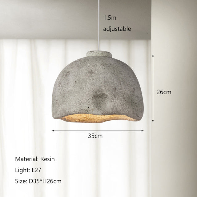 Coarse Pottery Resin Pendant Light / Brown / 45cm