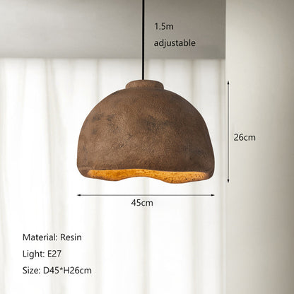 Coarse Pottery Resin Pendant Light / White / 45cm
