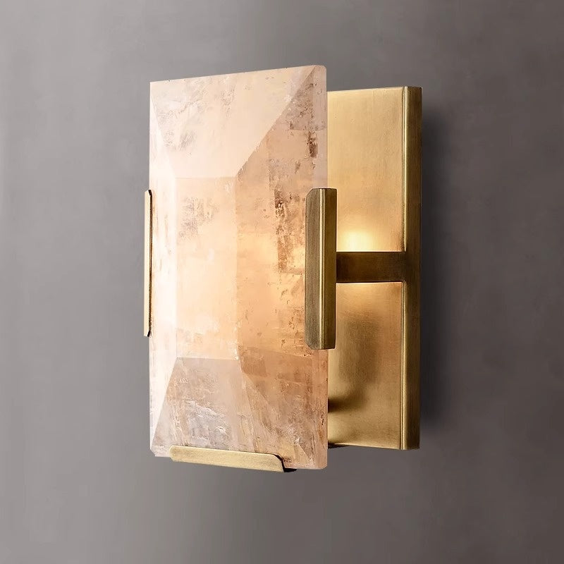 Compact Marble Modern Wall Light / Light / Golden Short Type