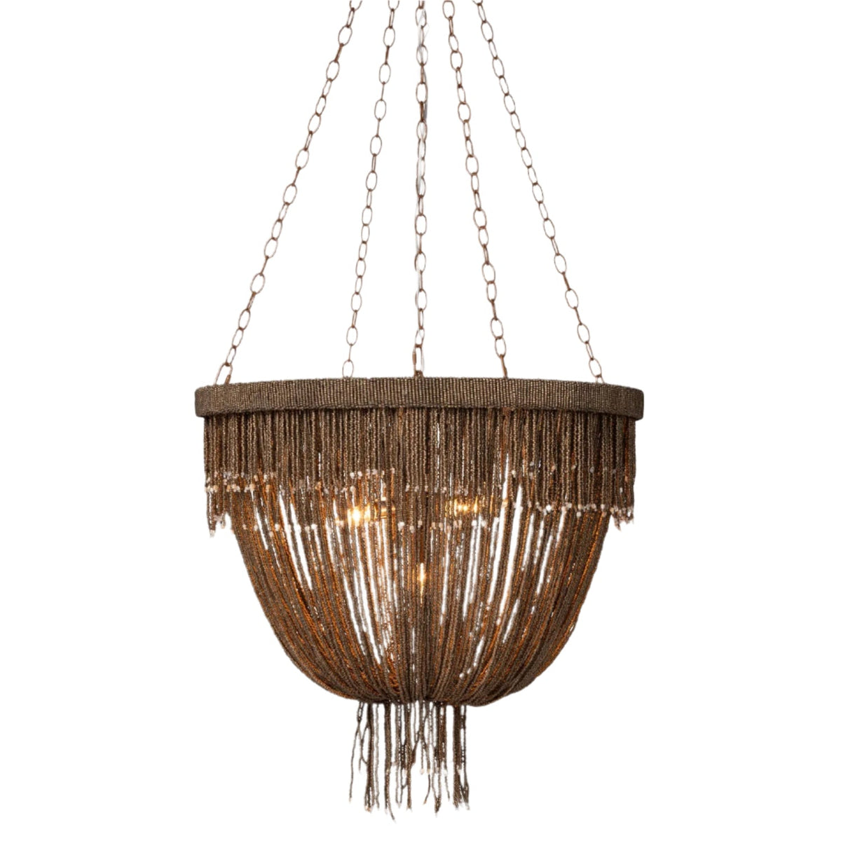 Five-Light Mixed-Finish Decorative Chandelier