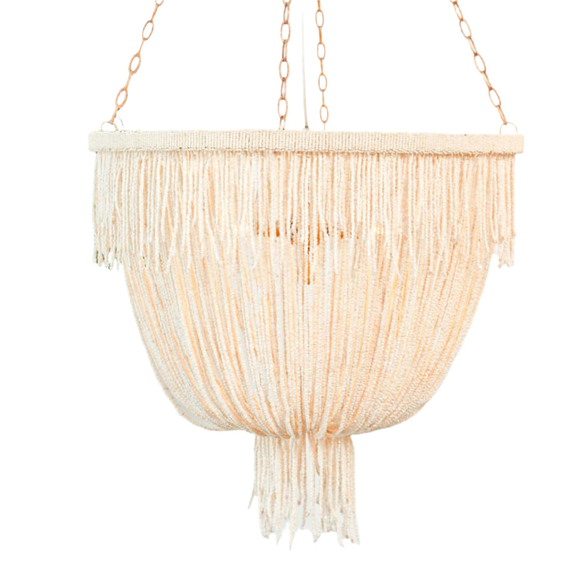 Five-Light Mixed-Finish Decorative Chandelier / Natural/Silver