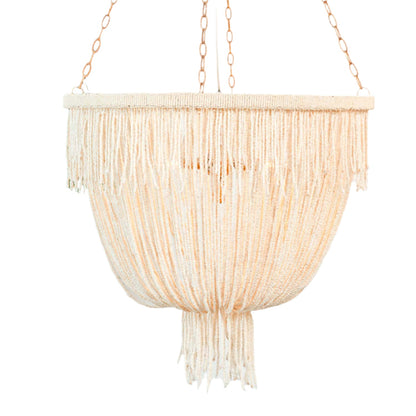 Five-Light Mixed-Finish Decorative Chandelier / Natural/Silver
