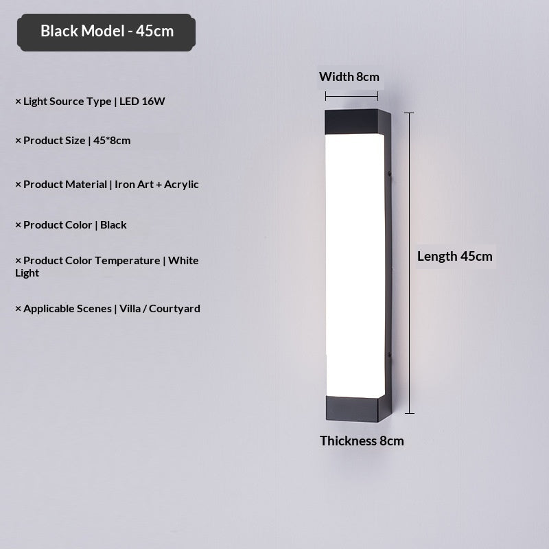 IP55 Long Outdoor LED Wall Light / 16W / Golden / 45cm