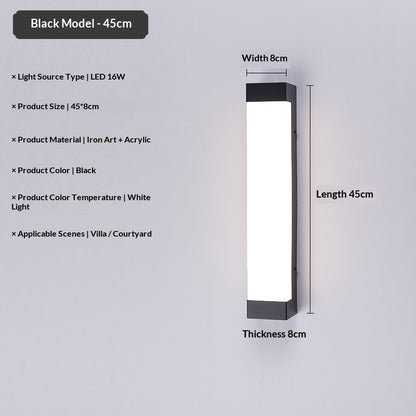 IP55 Long Outdoor LED Wall Light / 16W / Golden / 45cm