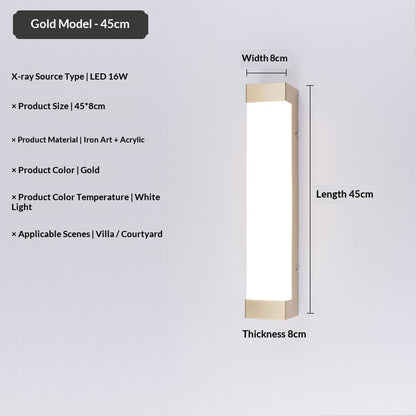 IP55 Long Outdoor LED Wall Light / 24W / Black / 45cm