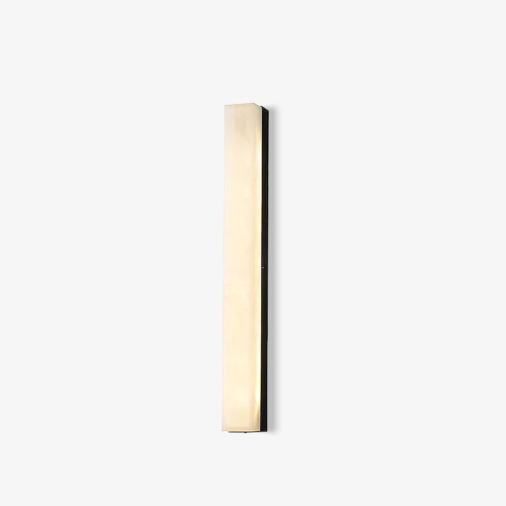 Linear Alabaster Brass LED Wall Light / ∅ 2.4″ x H 23.6″ / Dia 6cm x H 60cm / Brass & White / Warm Light