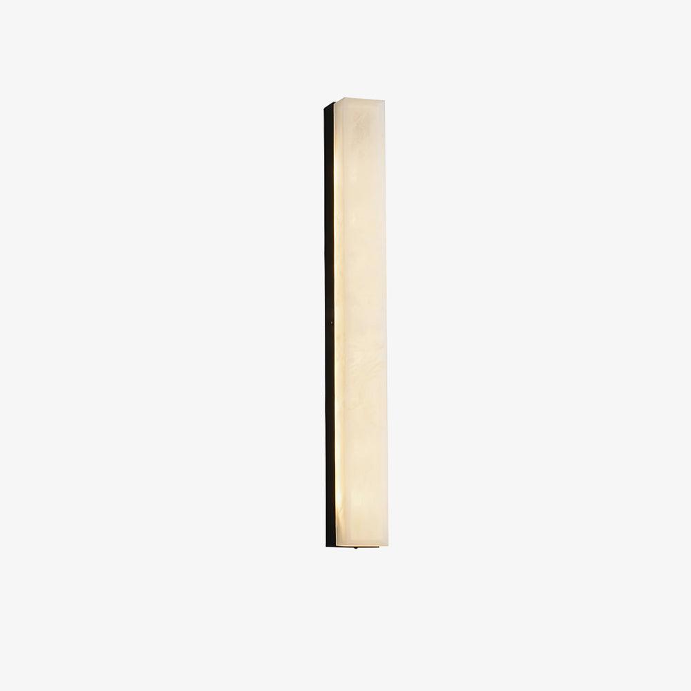 Linear Alabaster Brass LED Wall Light / ∅ 2.4″ x H 31.5″ / Dia 6cm x H 80cm / Brass & White / Warm Light