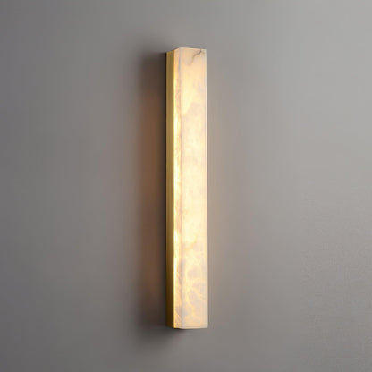 Linear Alabaster Brass LED Wall Light / ∅ 2.4″ x H 31.5″ / Dia 6cm x H 80cm / Black & White / Cool Light