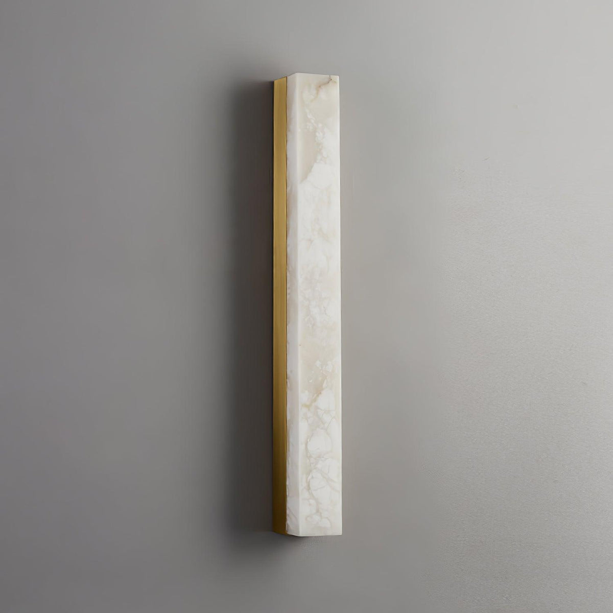 Linear Alabaster Brass LED Wall Light / ∅ 2.4″ x H 39.4″ / Dia 6cm x H 100cm / Brass & White / Warm Light