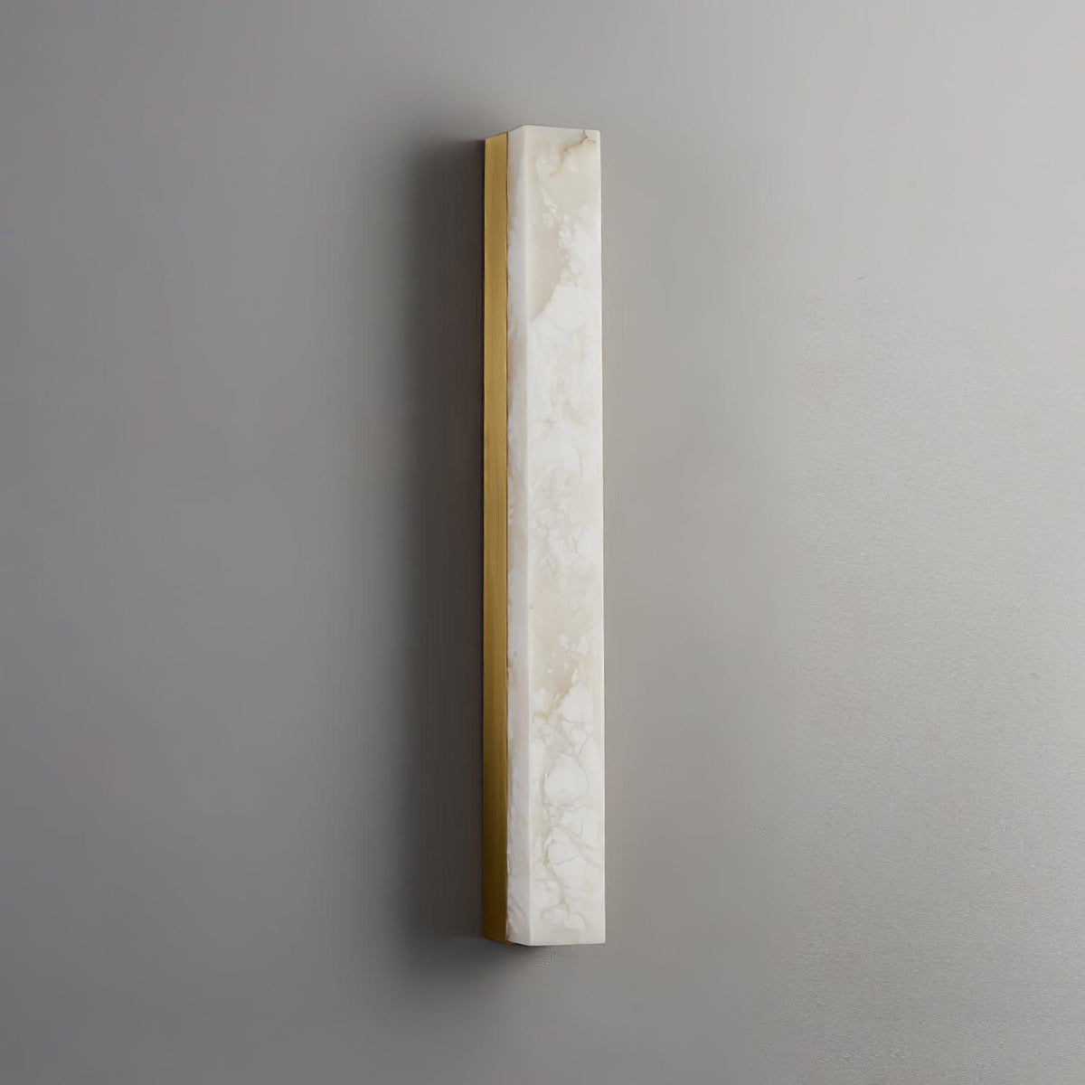 Linear Alabaster Brass LED Wall Light / ∅ 2.4″ x H 39.4″ / Dia 6cm x H 100cm Set of 2 / Brass & White / Cool Light