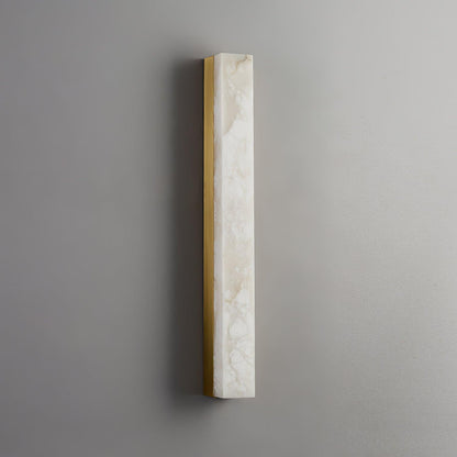 Linear Alabaster Brass LED Wall Light / ∅ 2.4″ x H 39.4″ / Dia 6cm x H 100cm Set of 2 / Brass & White / Cool Light