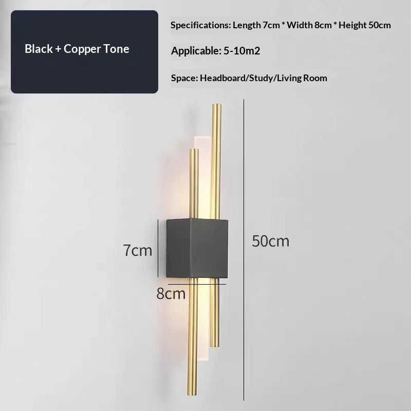 Nordic Bedside Warm Light Wall Lamp / Golden Left / Tricolor