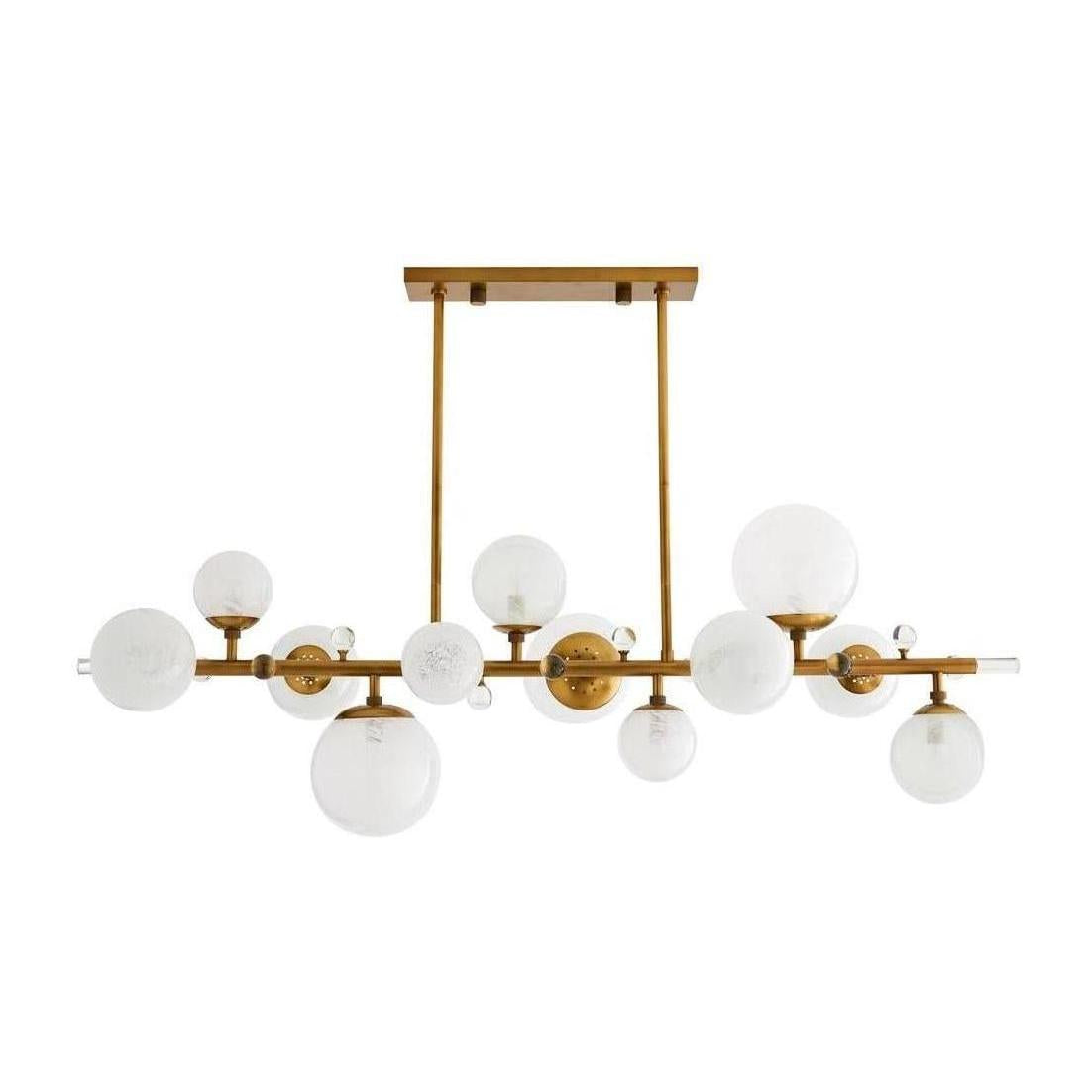 Opal Globe Antique Brass Chandelier / Default Title