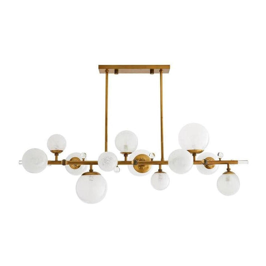 Opal Globe Antique Brass Chandelier / Default Title