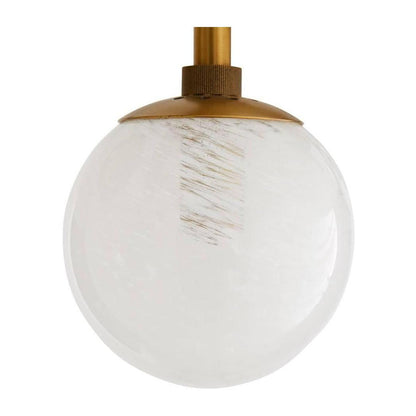 Opal Globe Antique Brass Chandelier
