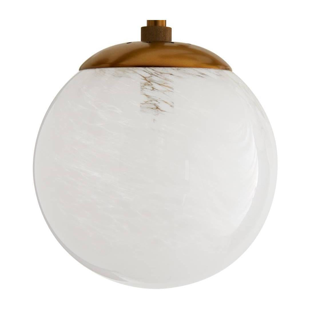 Opal Globe Antique Brass Chandelier