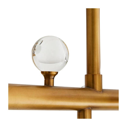 Opal Globe Antique Brass Chandelier