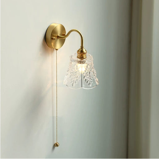 Pumpkin Glass Compact Wall Light / Brass Edison 4W / E Style