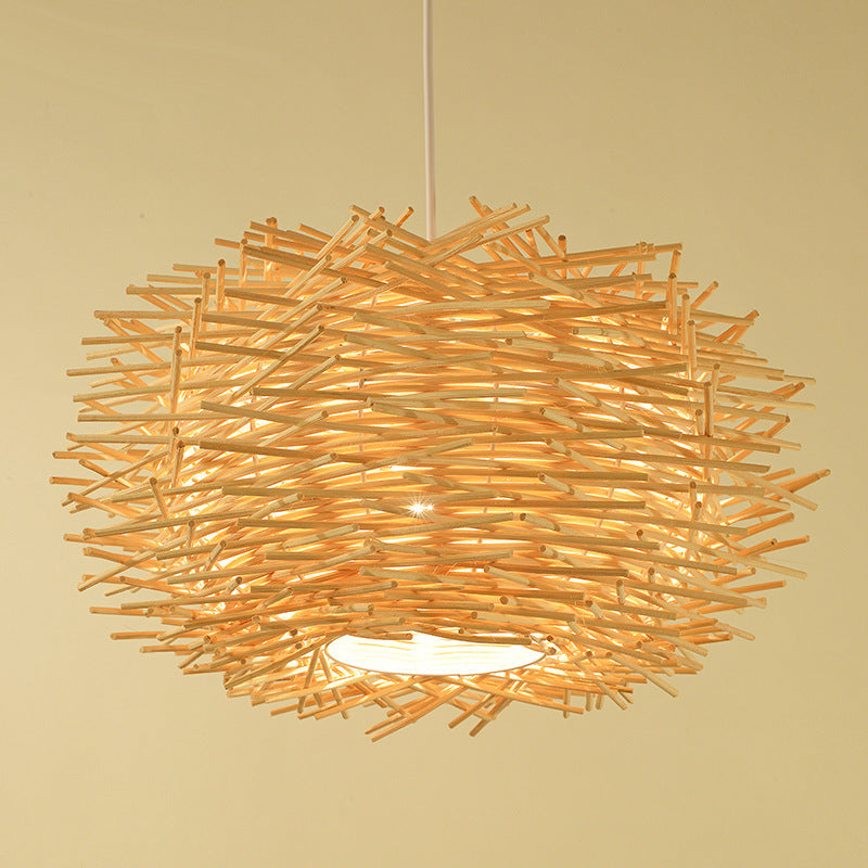 Rattan Straw Hat Pendant Light