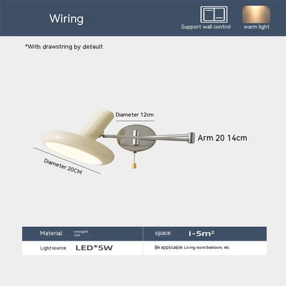 Retractable Study Reading Wall Light / Warm Light / Wiring Type