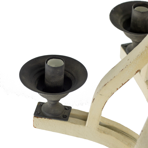 Six-Light Distressed Wood Chandelier
