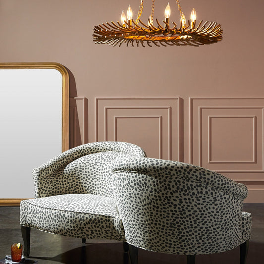 Six-Light Gold or White Chandelier / White Gesso