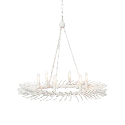 Six-Light Gold or White Chandelier