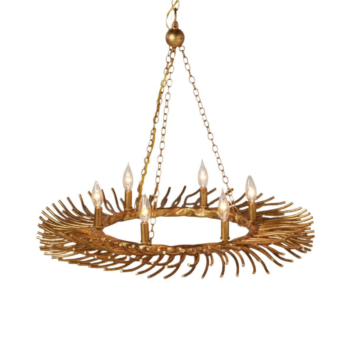 Six-Light Gold or White Chandelier