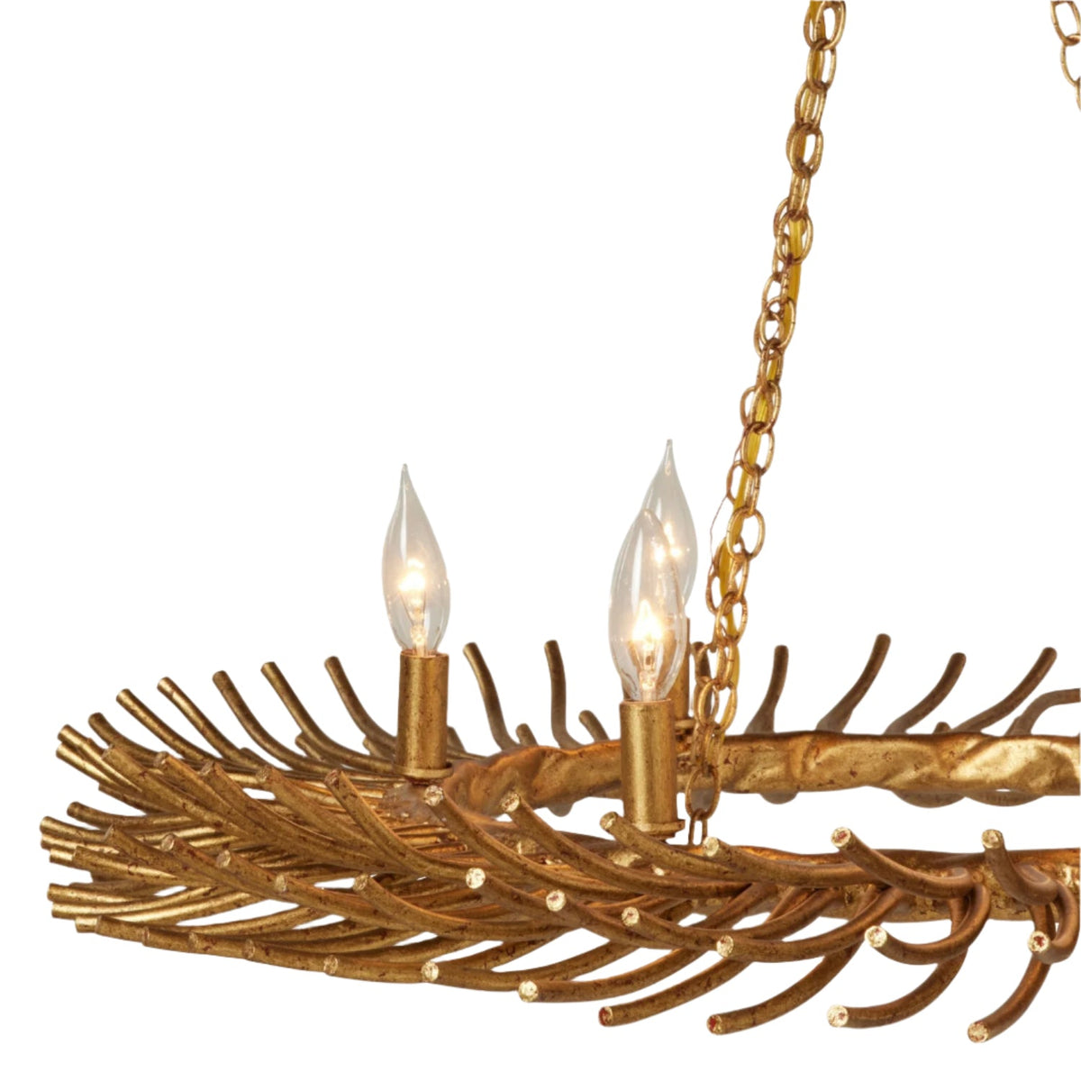 Six-Light Gold or White Chandelier