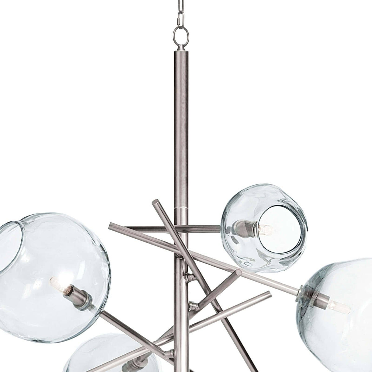Smoked Glass Brass Linear Chandelier
