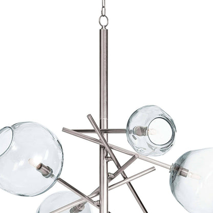 Smoked Glass Brass Linear Chandelier