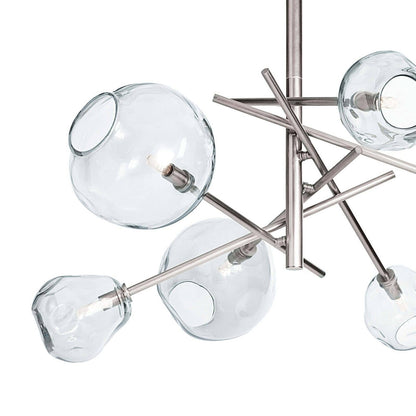 Smoked Glass Brass Linear Chandelier