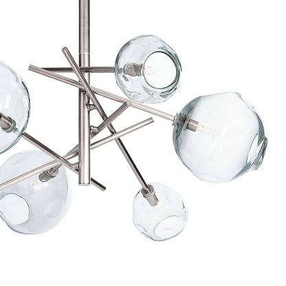 Smoked Glass Brass Linear Chandelier