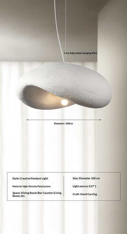 White Carved Wabi-Sabi LED Chandelier / Extra Large  100CM in diameter / White